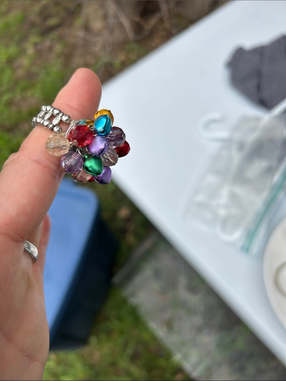 Multi-Color Beaded Flower Ring - Women Jewelry